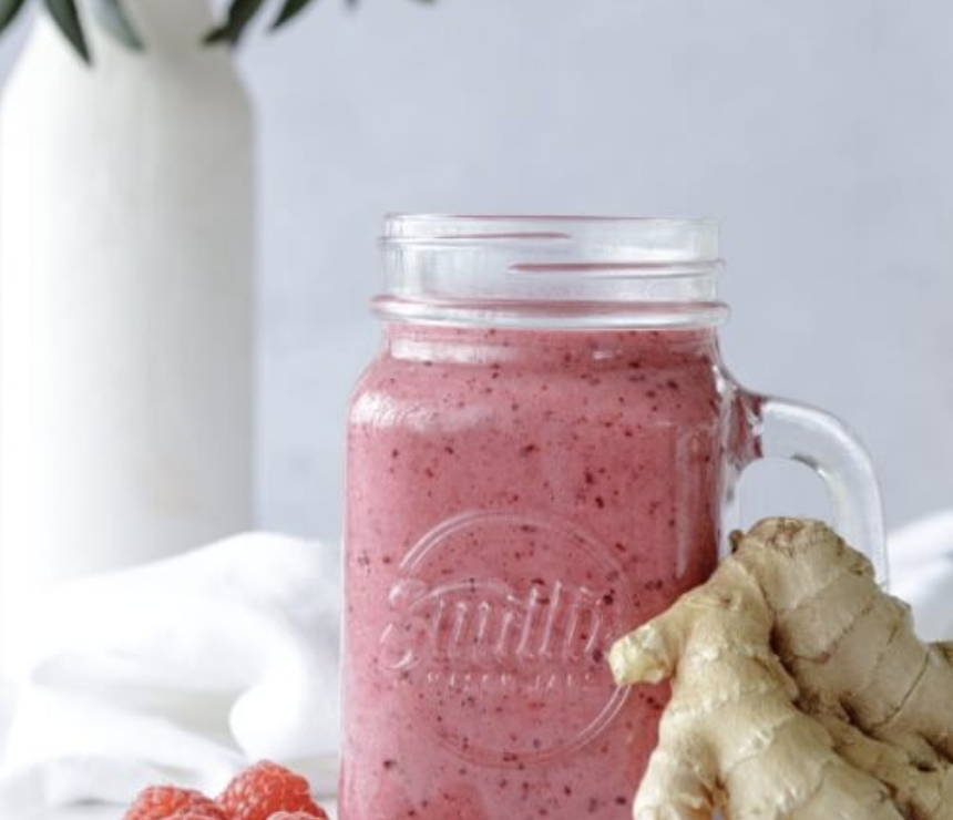 Raspberry and Ginger Protein Smoothie